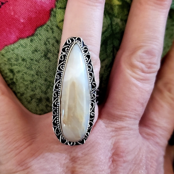 New Huge Botswana Agate 925 Silver Statement Ring. - Picture 1 of 16